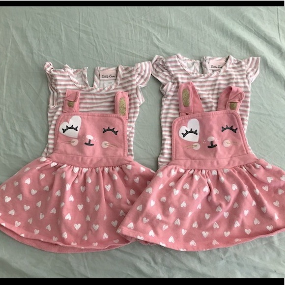 Twin girls matching dresses